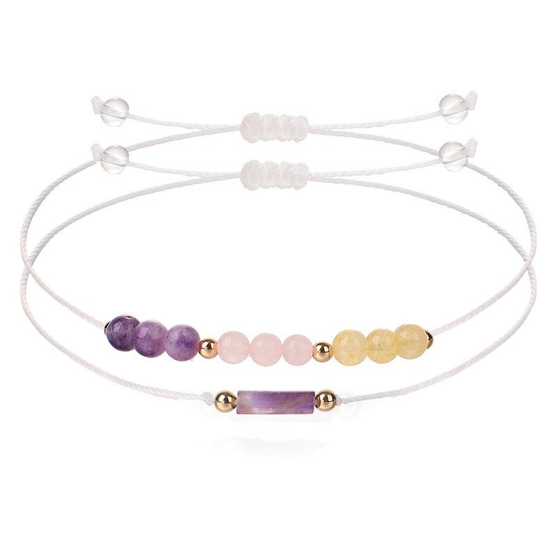 Wholesale Amethyst Tiger Eye Pillar Stone Moonstone Crystal Bracelet